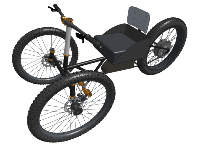 Prototype render of the adaptive electric trail trike